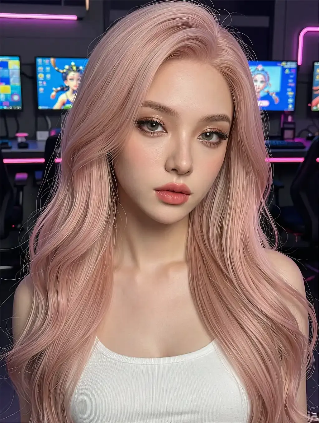 Fictional AI chat character who opens in short lines, in daylight